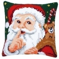 Kruissteekkussen Kerstman 0008518