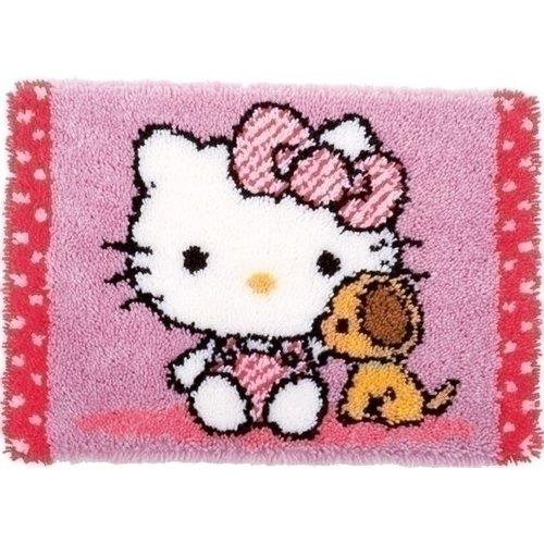 Vervaco Smyrna knooptapijt Hello Kitty met hondje 0155872