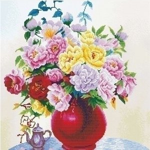 Needleart Needleart Cabbage Roses in a Vase 640.057