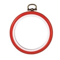 Kunststof borduurlijst rond 7,5 cm rood 0009439