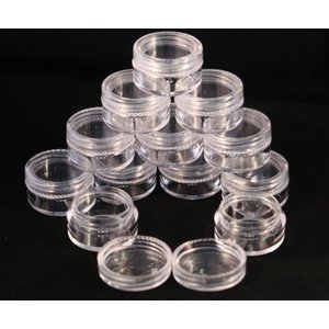 Hobby & Crafting Fun 12 opbergpotjes met schroefdeksel 30 x 17mm
