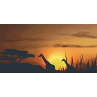 Pixelhobby patroon 5380 Giraffes bij zonsondergang