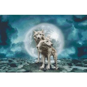 PixelHobby Pixelhobby Patroon 5556 Wolven bij Maanlicht