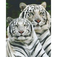 Pixelhobby patroon 816111 Twee witte tijgers