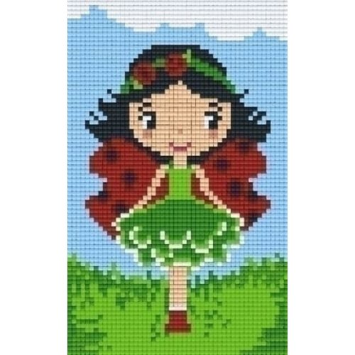 PixelHobby Pixelhobby patroon 802039 Lieveheersbeestje meisje PixelHobby Pixelhobby patroon 802039 Lieveheersbeestje meisje
