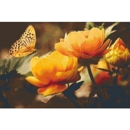 PixelHobby Pixelhobby patroon 5442 Gele vlinder op bloem