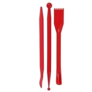 Creotime Boetseergereedschap 14,5 cm rood 3 stuks