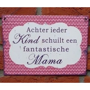 Tekstbord metaal Achter ieder kind