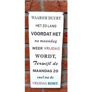 Tekstbord metaal Weekend 1 Tekstbord metaal Weekend 1