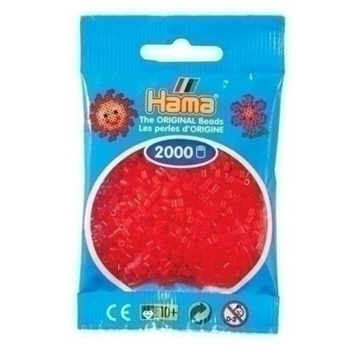 Hama Hama mini strijkkralen rood doorzichtig 0013