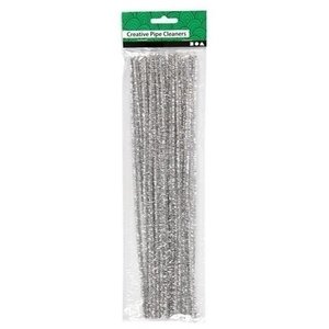 Creotime Chenilledraad Zilver 6 mm x 30 cm 24 stuks