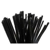 Chenilledraad zwart 20 stuks 6 mm x 30 cm