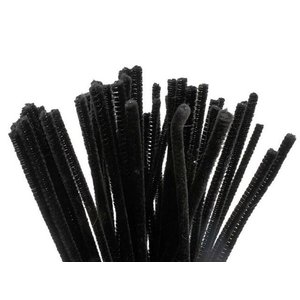 Creotime Chenilledraad zwart 20 stuks 6 mm x 30 cm