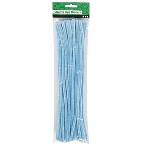 Creotime Chenille draad Blauw 6 mm x 30 cm 50 stuks