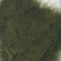 Marabou Veren 8,5 - 12,5 cm 15 stuks Olijfgroen
