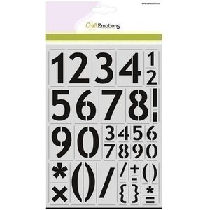 CraftEmotions CraftEmotions Stencil Cijfers Basic A4 H 57 mm CraftEmotions CraftEmotions Stencil Cijfers Basic A4 H 57 mm