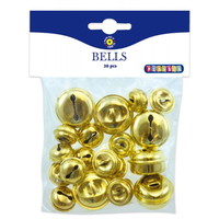 Gouden bellen 20 stuks 20 en 30 mm 24700096