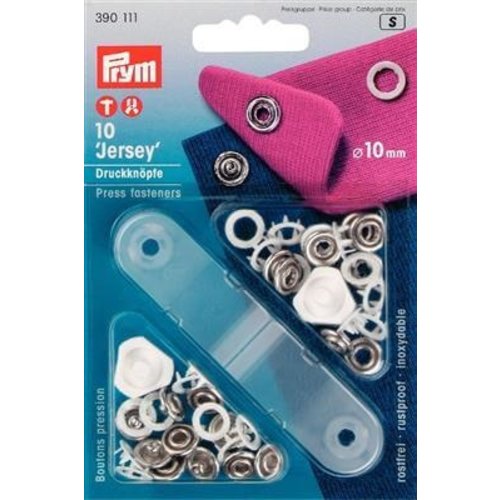 Prym Prym Vernietbare Drukknopen Jersey 10 mm Wit 10 stuks