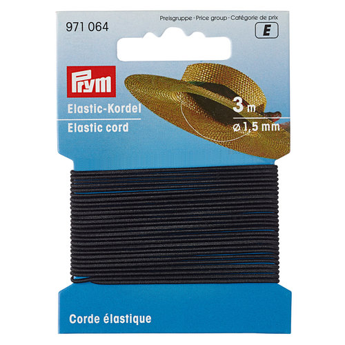 Prym Prym Elastische Koord 1,5 mm Zwart 3 meter