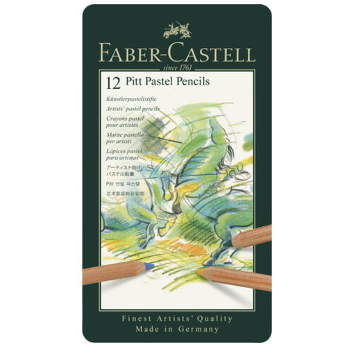 Faber Castell Pastelpotlood Faber-Castell Pitt metalen etui a 12 stuks