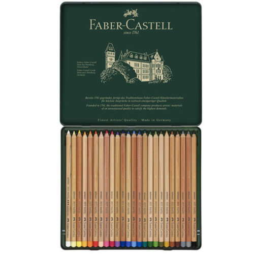 Faber Castell Pastelpotlood Faber-Castell Pitt metalen etui a 24 stuks