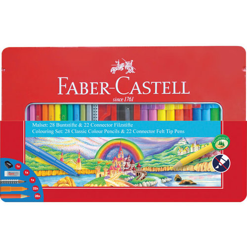 Faber Castell Cadeauset Faber-Castell 53-delig in metalen doos