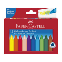 Waskrijt Faber Castell driehoek etui à 12 stuks.