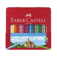 Kleurpotlood Faber-Castell Castle zeskantig metalen etui met 24 stuks