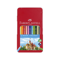 Kleurpotlood Faber-Castell Castle zeskantig metalen etui met 12 stuks