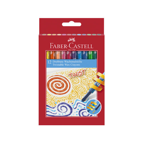 Faber Castell Waskrijt Faber-Castell draaibaar 12 stuks