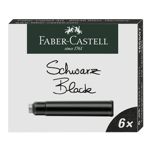 Faber Castell inktpatronen Faber-Castell zwart doosje a 6 stuks