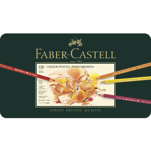 Faber Castell FC kleurpotlood Polychromos 3,8mm kerndikte blik à 120 stuks