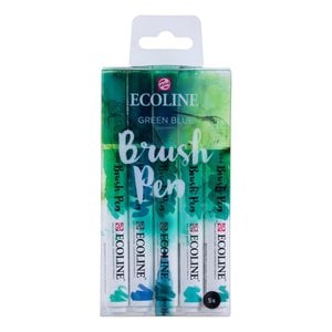 Ecoline Ecoline Set van 5 Brush Pennen  Groenblauw