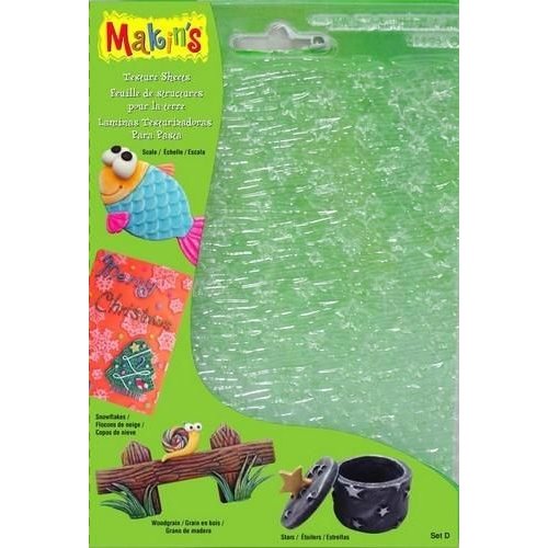 Makins Clay Klei structuurvel set D 4 vel 17,5 x 11,5 cm