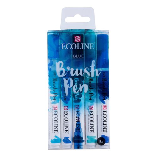 Ecoline Ecoline Set van 5 Brush Pens -  Blauw