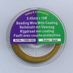 Hobby & Crafting Fun Staaldraad nylon coat goudkleur 0,45 mm