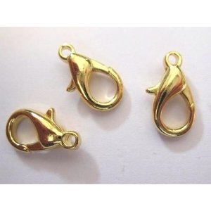 Hobby & Crafting Fun Karabiner sluiting goudkleur 15 mm 3 stuks