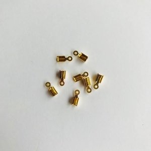 Koordsluiting klein 5x3mm goudkleur 8 stuks