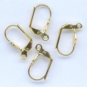 Hobby & Crafting Fun Oorhaakje lelie goudkleur 4  stuks