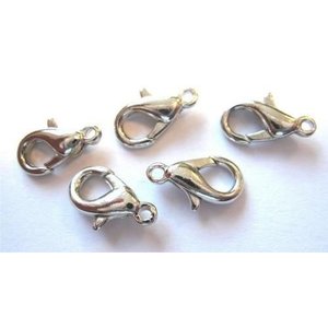 Hobby & Crafting Fun Karabiner zilverkleur 12 mm 5  stuks