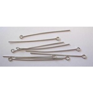 Hobby & Crafting Fun Kettelstiften met oog zilverkleur 45 mm 100 stuks