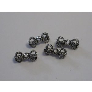 Hobby & Crafting Fun Filigrain metalen kralen platinum 15,6x5,2mm gat 1,5mm 4 stuks