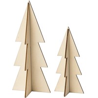 Houten Kerstboom 2 stuks 3D