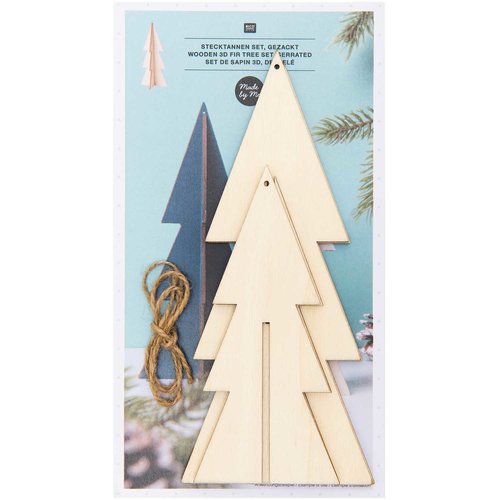 Rico Design Houten Kerstboom 2 stuks 3D