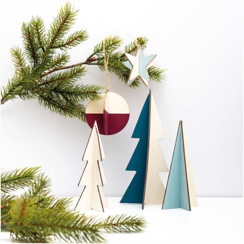 Rico Design Houten Kerstboom 2 stuks 3D