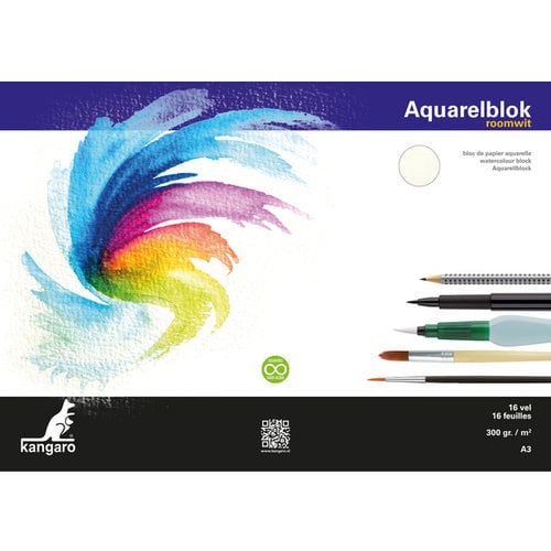 Kangaro Aquarelpapier Kangaro 300 gram 16 vellen A3