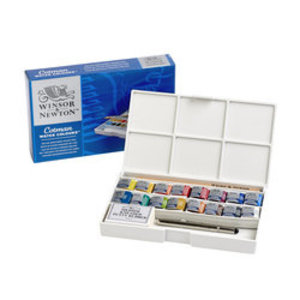 Winsor & Newton W&N Cotman Aquarel Pocket Box 16 halve napjes + accessoires