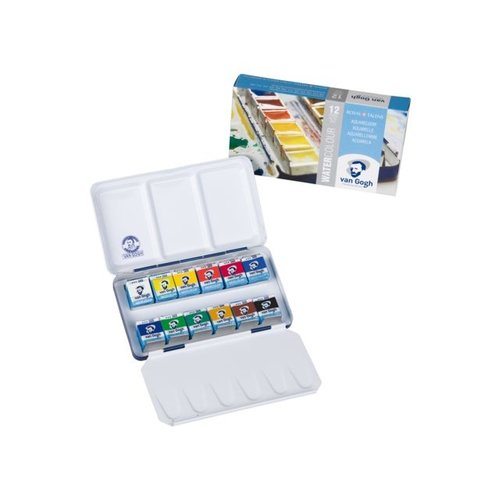 van Gogh Van Gogh Aquarelverf basisset 20M8612 met 12 napjes in metalen blik