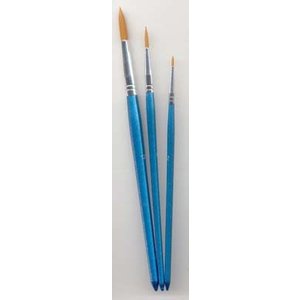 Hobby & Crafting Fun Set met 3 ronde penselen
