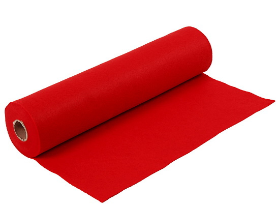 Rode Velur Rol Rol Hobbyvilt Rood 45 cm x 5 meter x 1,5 mm - Art en Hobby